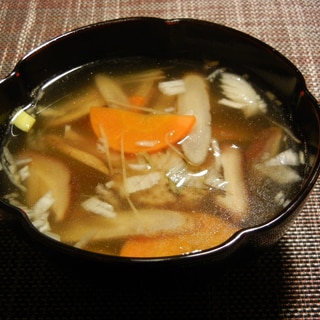 ごぼうとニンジンの肉団子スープ